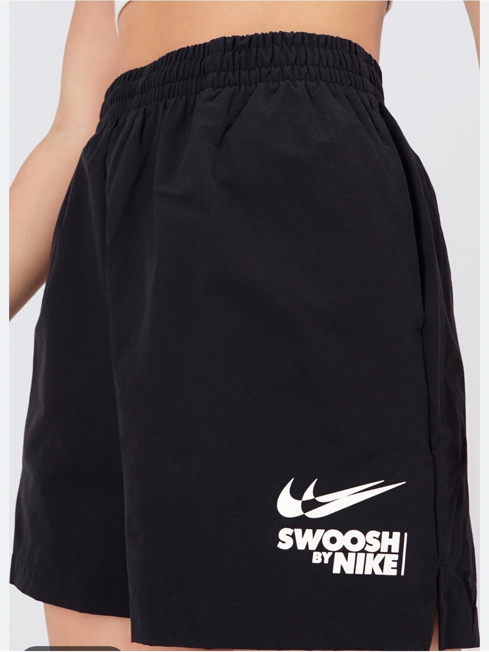 Nike Black Shorts with White Swoosh Logo